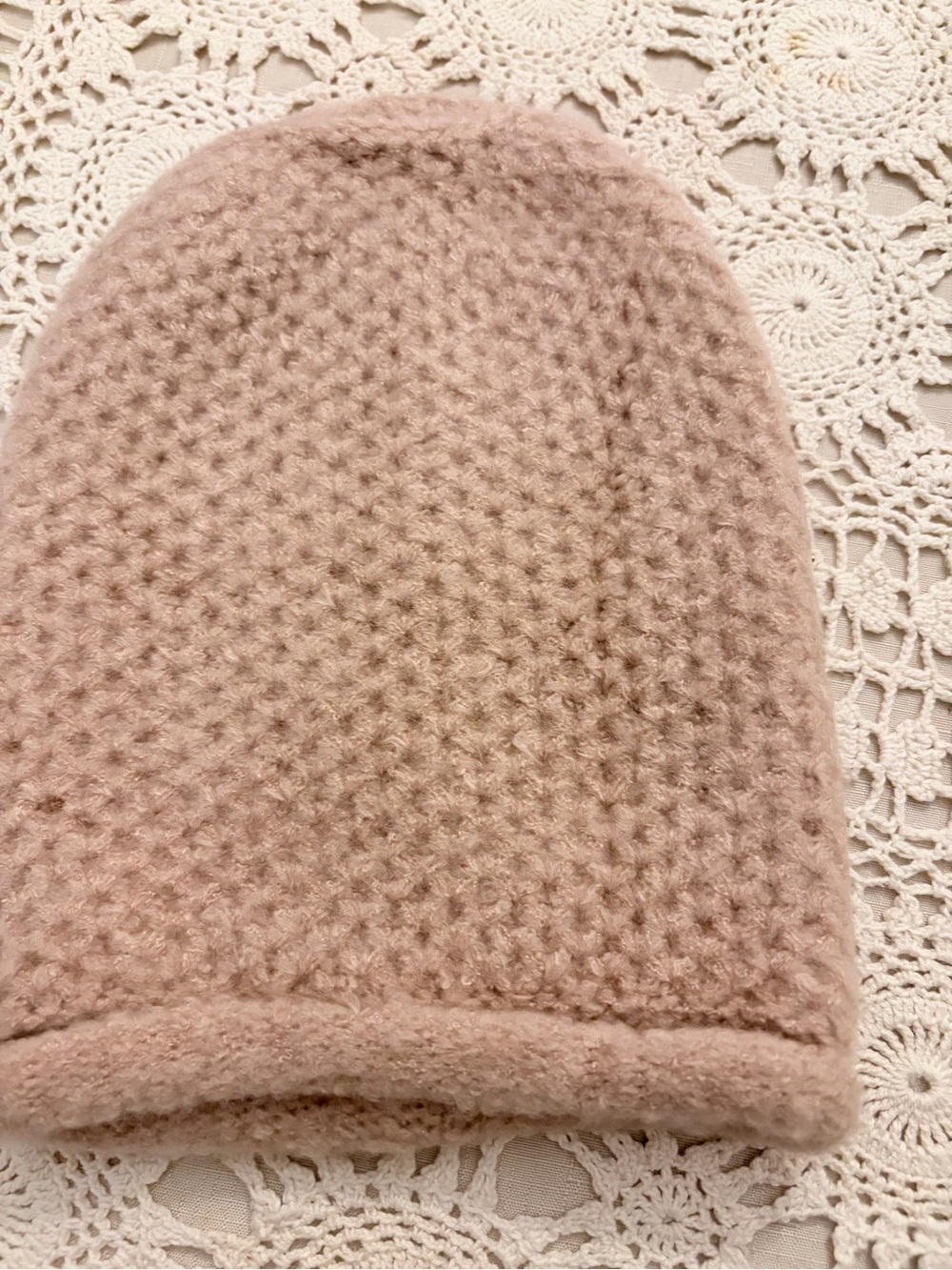 Free People Dreamland Knit Beanie Hat OS Rose Slouchy Winter